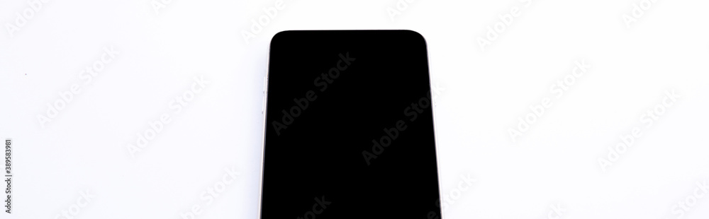 new modern black smnew modern black smartphone isolated on white background, close view artphone isolated on white background, close view . High quality photo