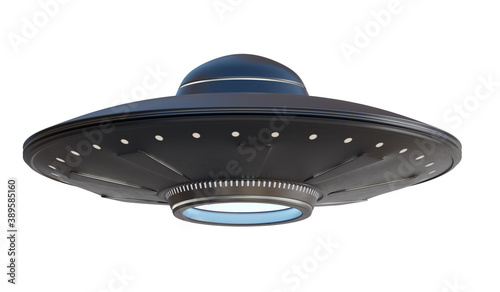 Canvas Print UFO alien spaceship isolated on white background