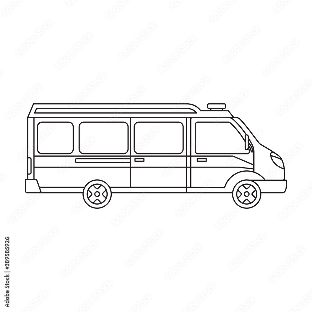 Ambulance car vector icon.Outline vector icon isolated on white background ambulance car.