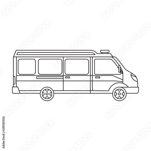 Ambulance car vector icon.Outline vector icon isolated on white background ambulance car.