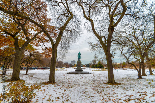 Lincoln Park of Chicago City view in winter photo