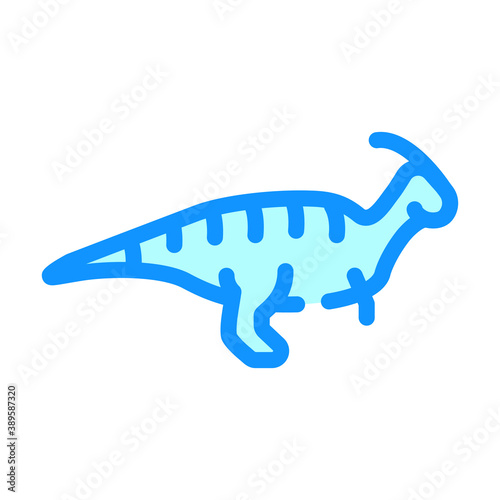 parasaurolophus dinosaur color icon vector illustration sign