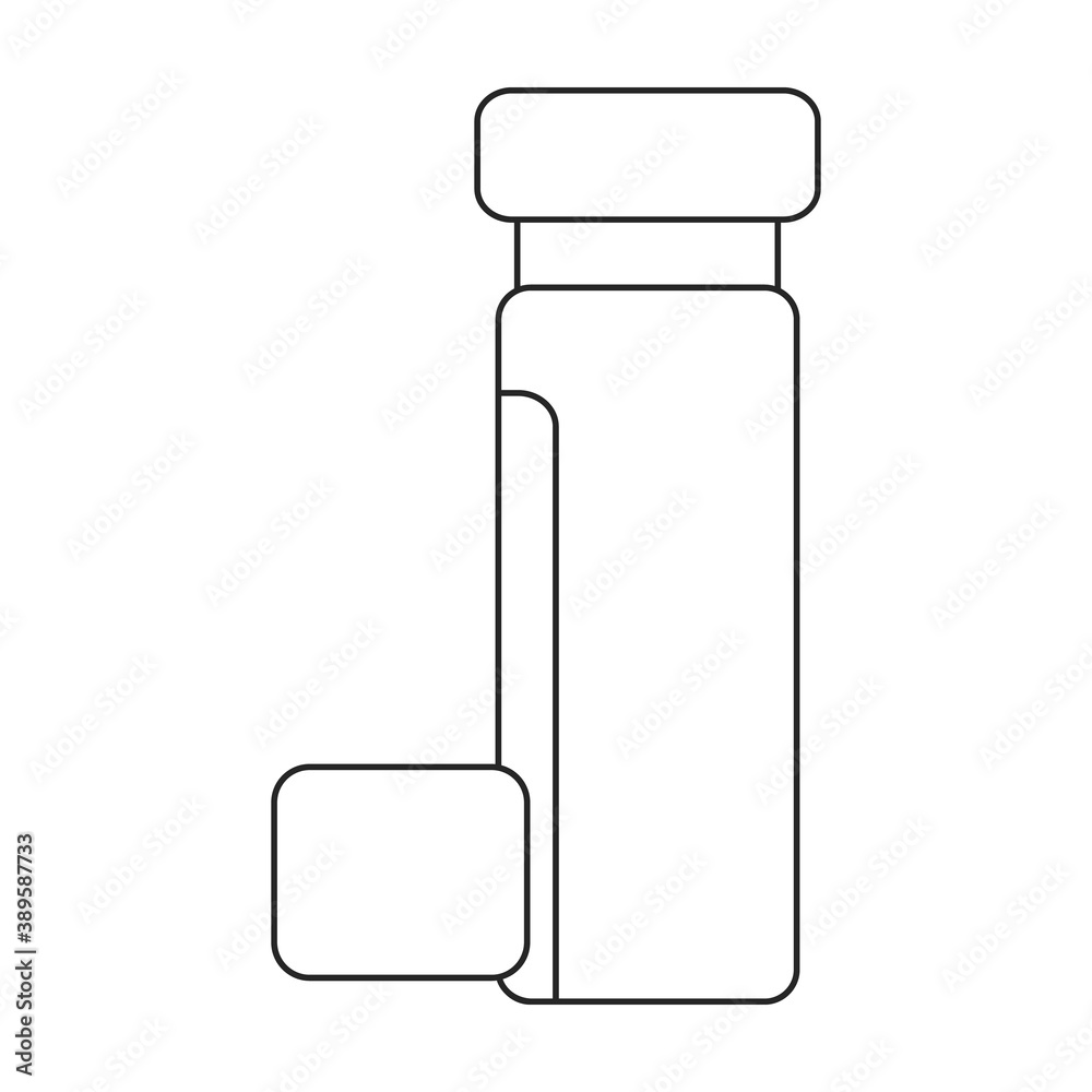 Inhaler vector icon.Outline vector icon isolated on white background inhaler. Inhaler vector icon.Outline vector icon isolated on white background inhaler.
