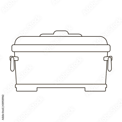 Ice box vector icon.Outline vector icon isolated on white background ice box.
