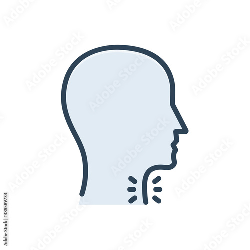 Color illustration  icon for throat
