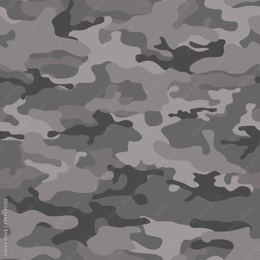 Camouflage seamless pattern from gray spots. Abstract vector. Fabric print.
Camouflage seamless pattern from gray spots. Abstract vector. Fabric print.