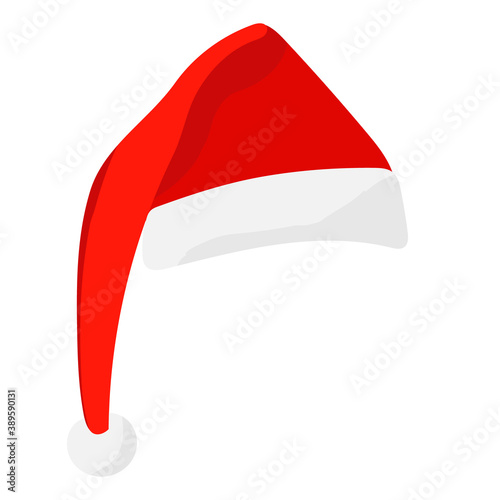 red santa hat, flat style