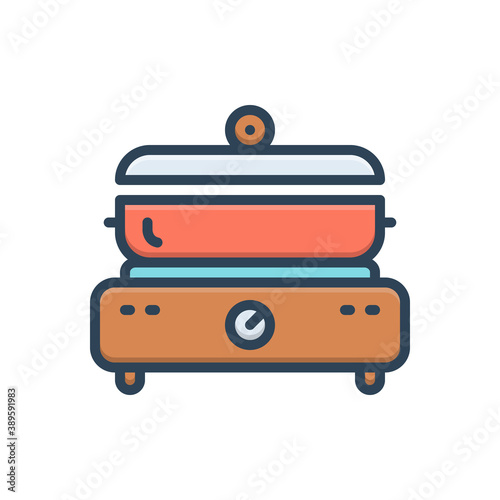 Color illustration icon for cooking