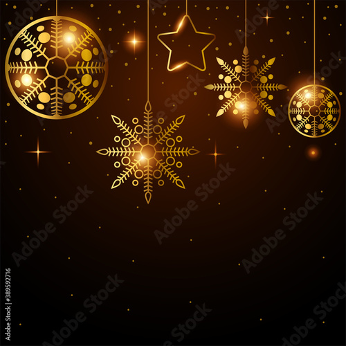 Golden ornament for Christmas decoration