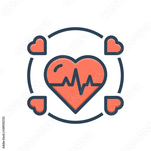 Color illustration icon for alive