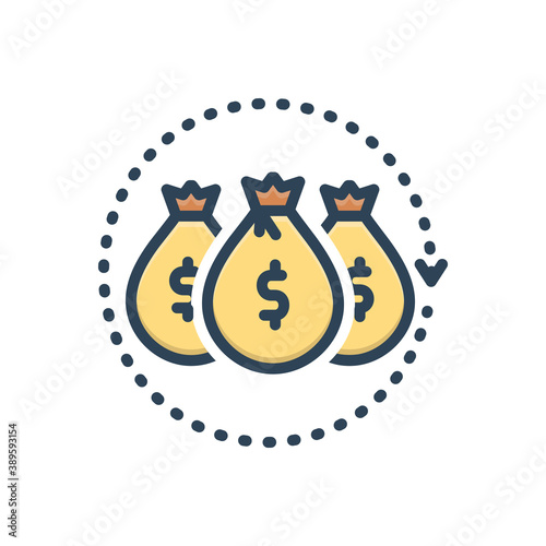 Color illustration icon for stock