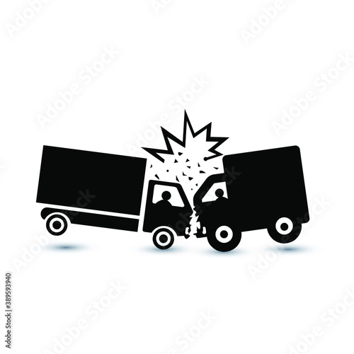 Truck accident icon illustration isolated vector sign symbol. Eps10 vector illustration.