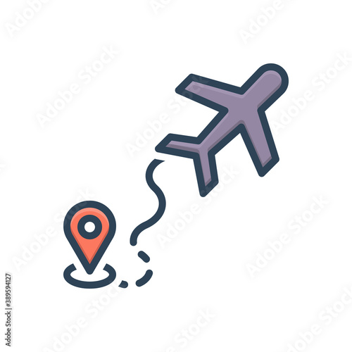 Color illustration icon for airline