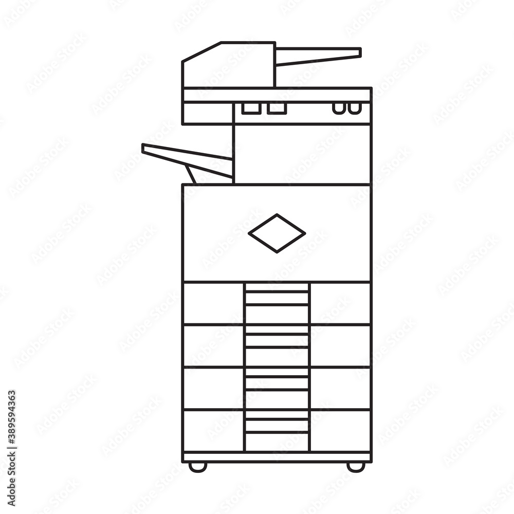 Printer vector icon.Outline vector icon isolated on white background printer. Printer vector icon.Outline vector icon isolated on white background printer.