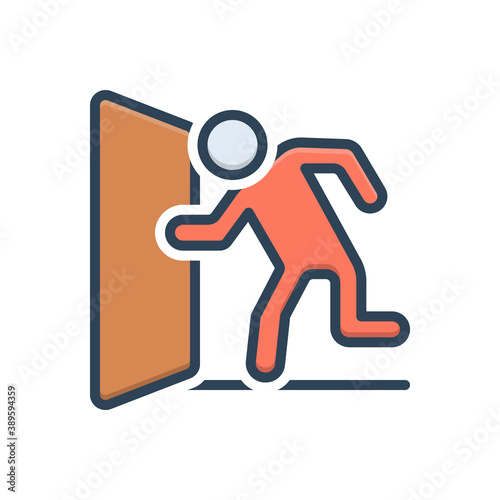 Color illustration icon for escape