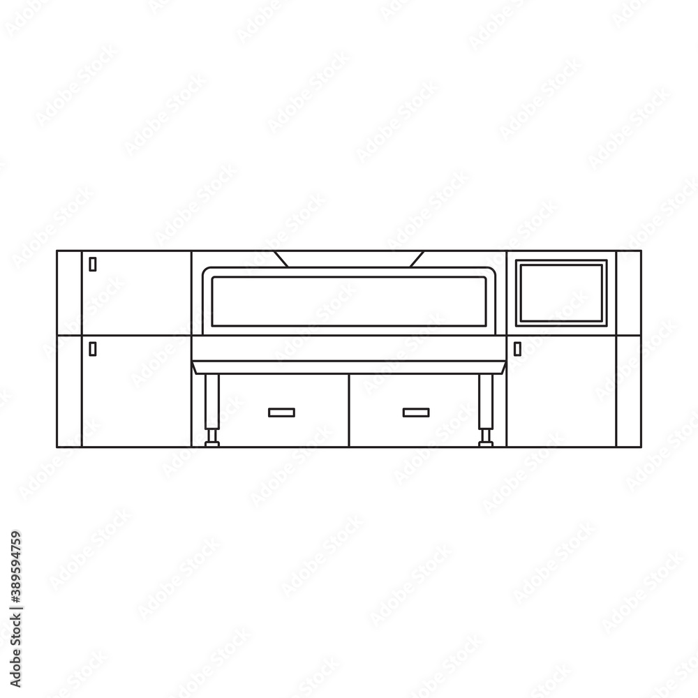 Printer vector icon.Outline vector icon isolated on white background printer. Printer vector icon.Outline vector icon isolated on white background printer.