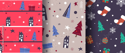 Simple christmas seamkess bright pattern. Background can be used for wallpapers, pattern fills, web page backgrounds,surface textures.