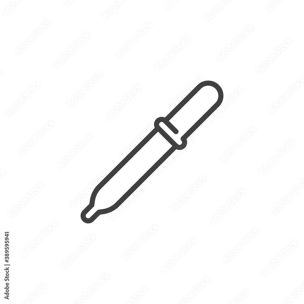 Medical dropper line icon. linear style sign for mobile concept and web design. Laboratory pipette outline vector icon. Symbol, logo illustration. Vector graphics
