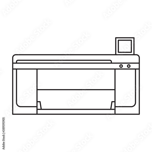 Printer vector icon.Outline vector icon isolated on white background printer.