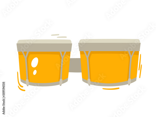 Jazz and blues bongos isolated on white background.