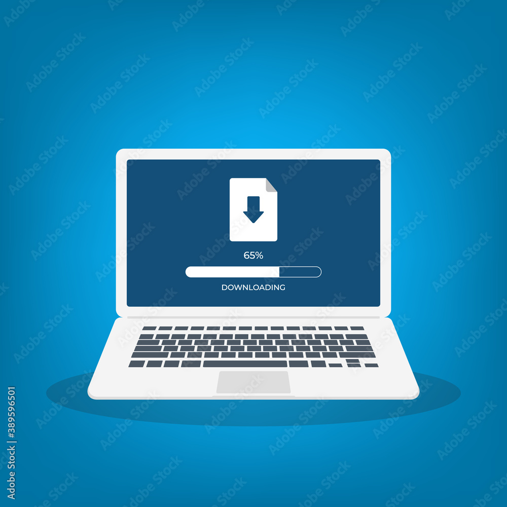 Downloading process on computer screen. Software interface background. Flat style vector illustration. Downloading process on computer screen. Software interface background. Flat style vector illustration.