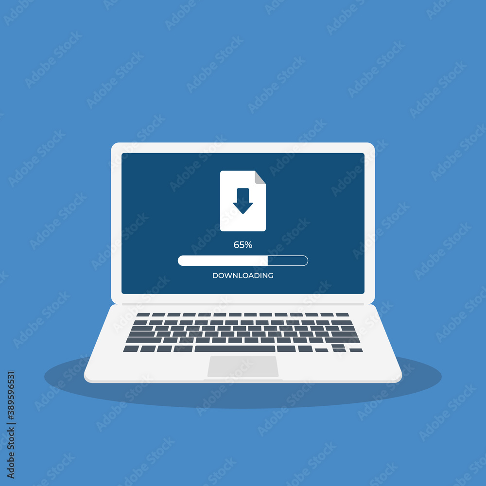 Downloading process on computer screen. Software interface background. Flat style vector illustration. Downloading process on computer screen. Software interface background. Flat style vector illustration.