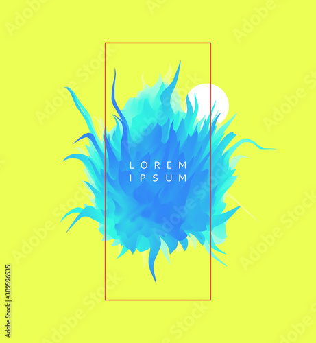 3d element with prickles. Crystal, mineral or stone. Isometric 3d frozen spike. Floral art in futuristic style. Design template with place for text. Vector illustration.
