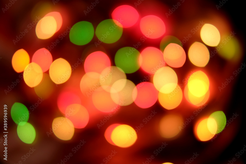 Christmass abstract bokeh background in colorful tones