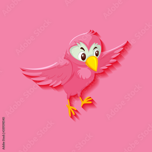 Cute pink bird cartoon character © brgfx