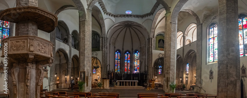Interior view of the gothic church of San Francesco  in Ascoli Piceno  Italy.