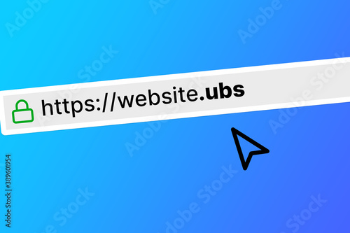 website with a ubs tld (domain) in the secure browser bar photo
