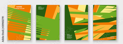 Modern cover collection design vector.Abstract retro style colorful green yellow lines texture.Striped trend background.Futuristic geometric stripe pattern.Design presentation, template, business card