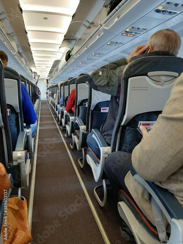 Passengers on the plane.