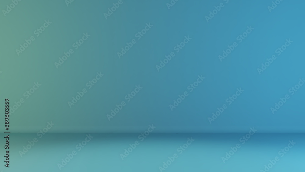blue and green gradient color studio desk background realistic 3D rendering blue and green gradient color studio desk background realistic 3D rendering