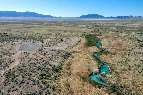 Canvas Print NYE COUNTY, NEVADA, UNITED STATES - May 04, 2020: Hot Creek, a rural Nevada natu