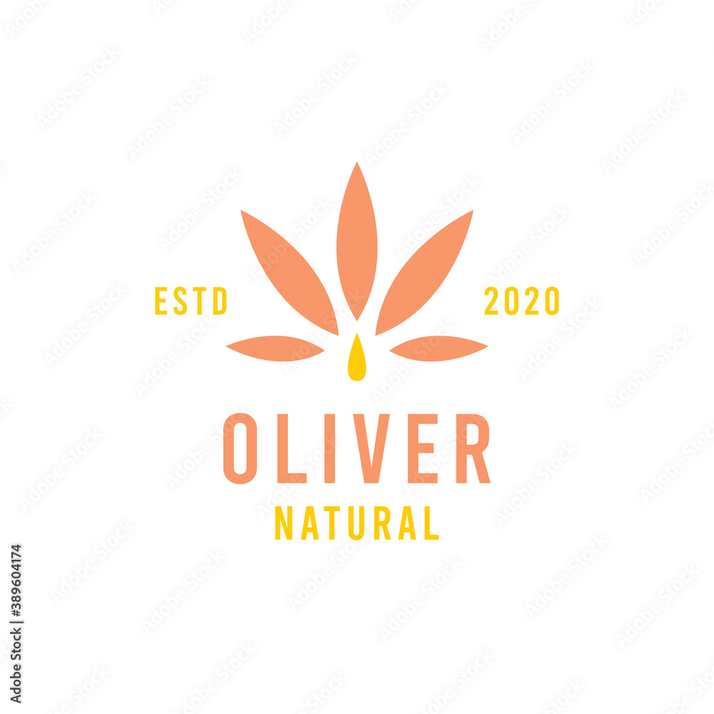 Olive oil healthy Logo design Vector