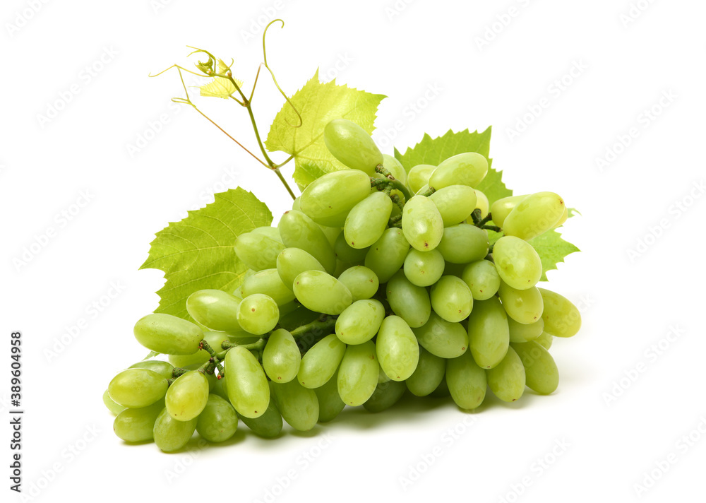 green grapes isolated on the white background green grapes isolated on the white background