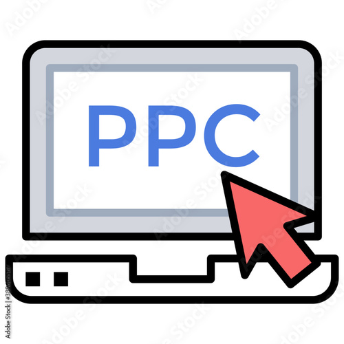 
Pay per click colored line icon 
