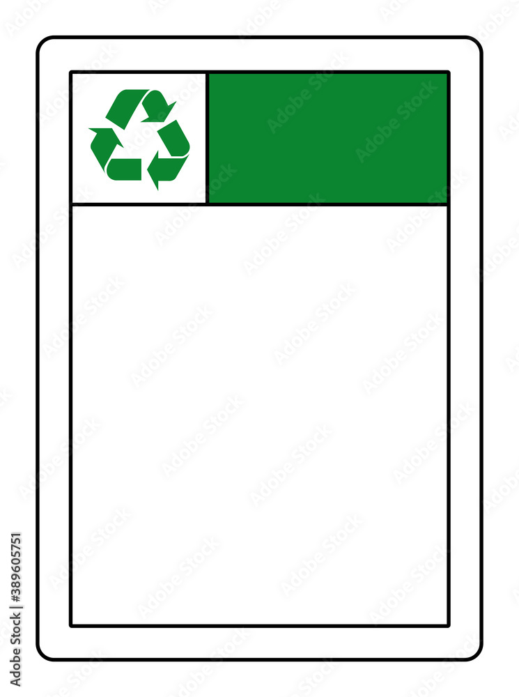 Background Green Recycle Blank Symbol Sign,Vector Illustration, Isolate