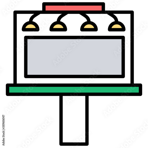 
Colored icon billboard advertisement. Advertising campaign 
