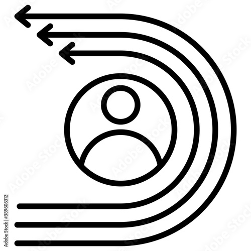 
Returning visitor color lined icon, digital marketing concept
