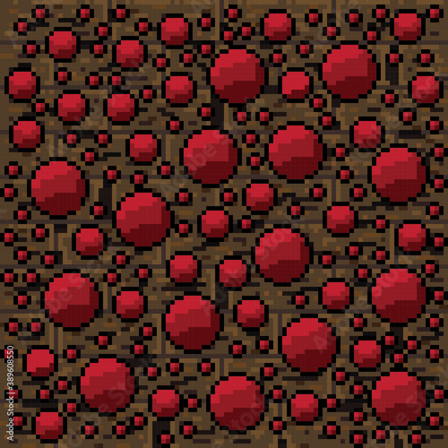 The old wooden floor texture. Vector pixel art. Happy Halloween. The floor has blood.