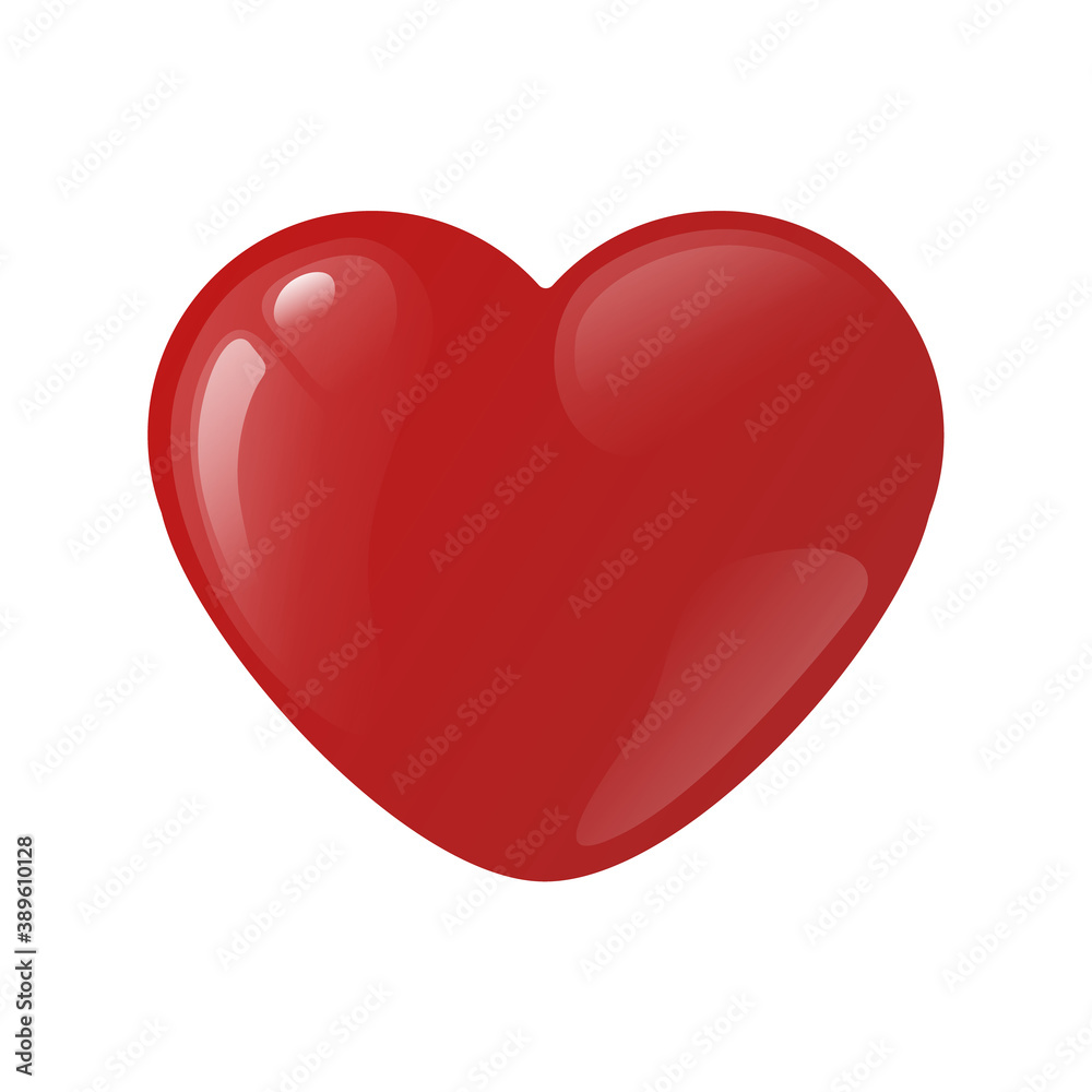 Red vector heart icon. Heart sticker. Love symbol Valentine's Day. Element for design logo mobile app interface card or website Red vector heart icon. Heart sticker. Love symbol Valentine's Day. Element for design logo mobile app interface card or website