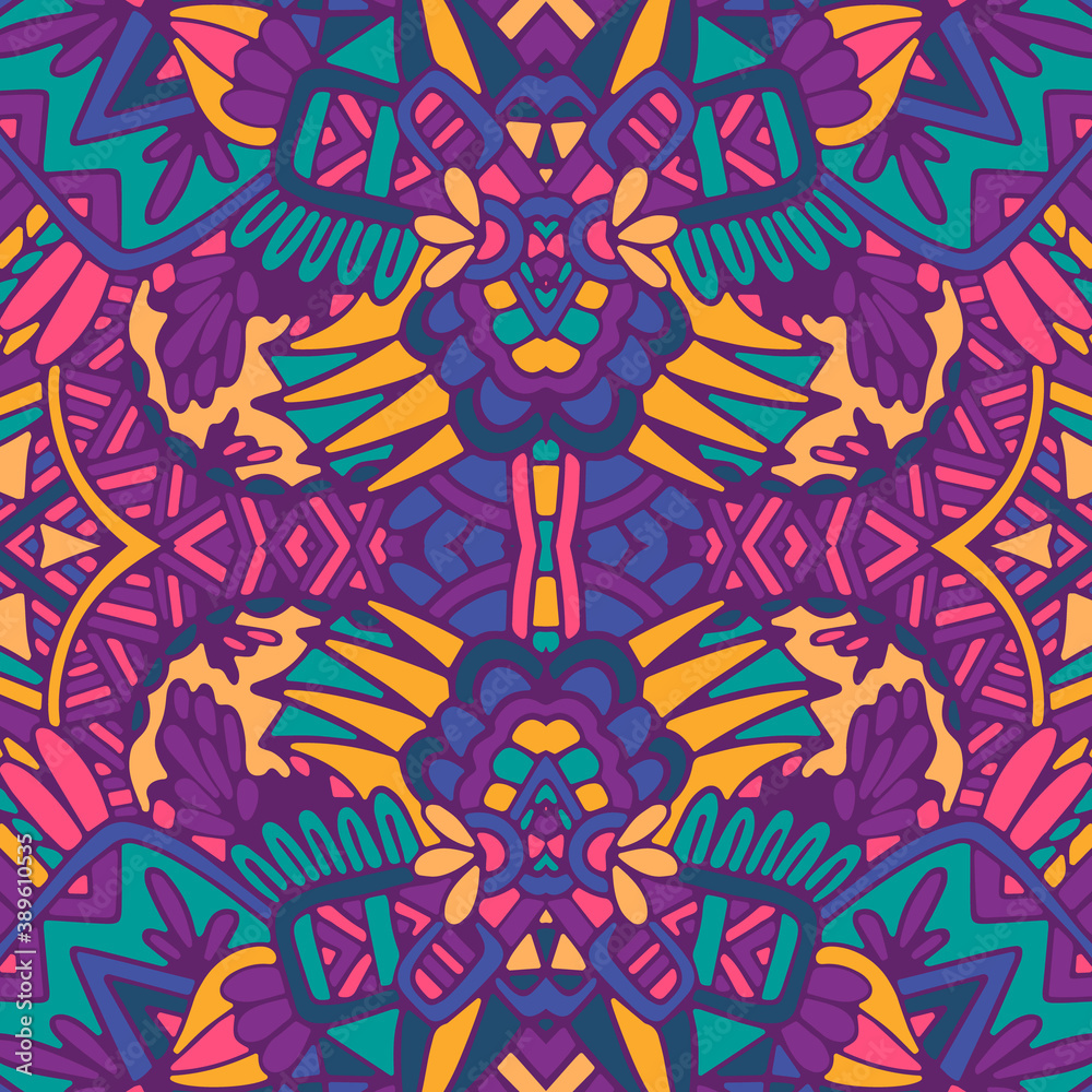 Fototapeta premium Tribal vintage abstract geometric ethnic seamless pattern ornamental.