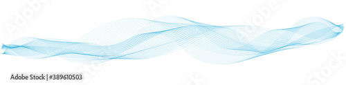 abstract vector blue curve wave lines on white background	
