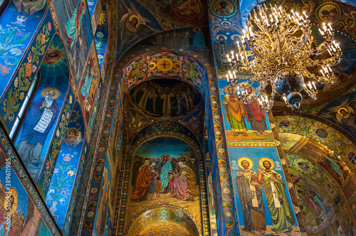Interior of the Church of the Savior on Spilled Blood, Saint Petersburg, Russia