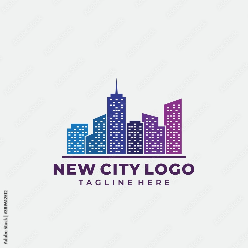 Obraz premium Modern City Logo Vector Template