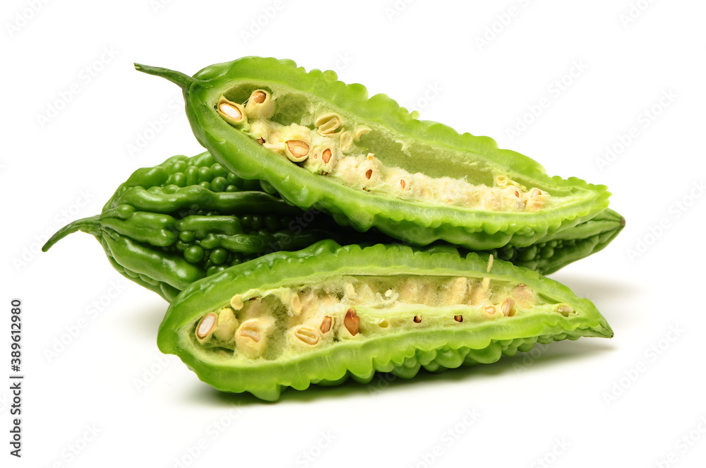 Bitter melon , Bitter gourd on white background Bitter melon , Bitter gourd on white background
