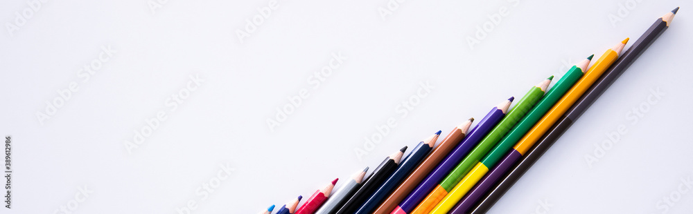 collection of wooden colorful pencils isolated on white background, close view. High quality photo collection of wooden colorful pencils isolated on white background, close view. High quality photo