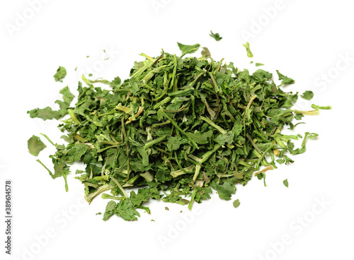 Heap of dry isolated coriander on white background